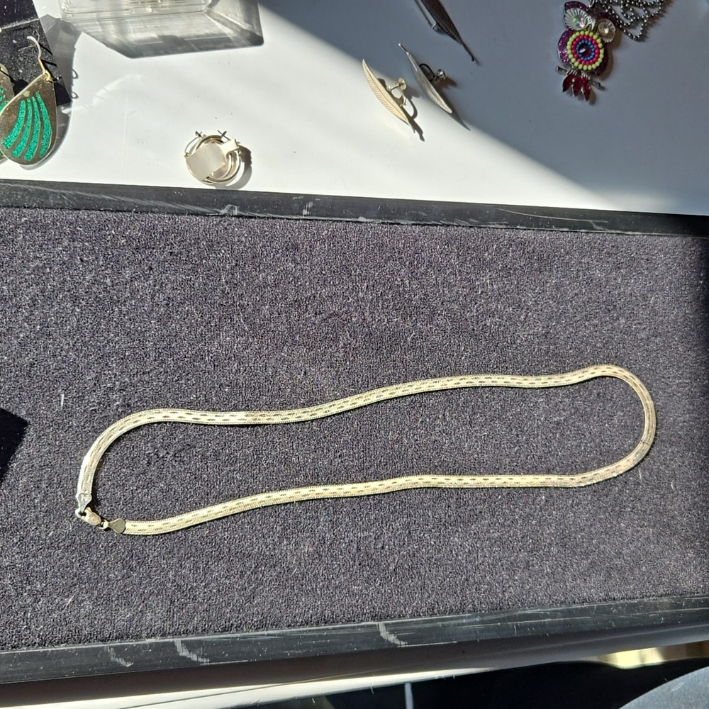 Silver flat 925 chain necklace